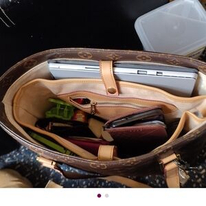 Louis Vuitton Tan Leather Tote with High-Quality Craftsmanship